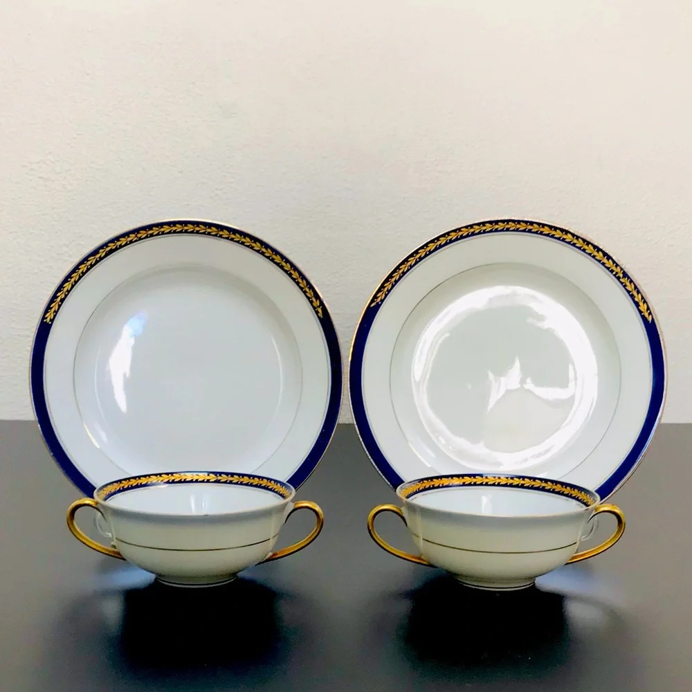 Limoges 18K Gold Trim Soup Bowl Sets - Picture 2 of 10